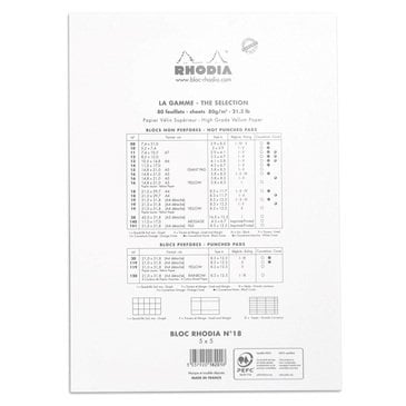 Rhodia A4 Beyaz Kapak Kareli Bloknot 80 Sayfa 21x29.7cm