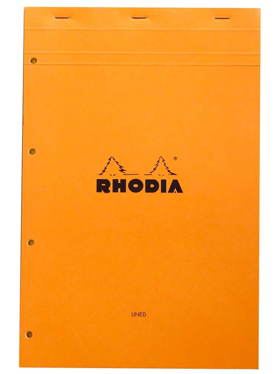 Rhodia A4+ Turuncu Kapak Çizgili Bloknot 80 Sayfa 21x31.8cm