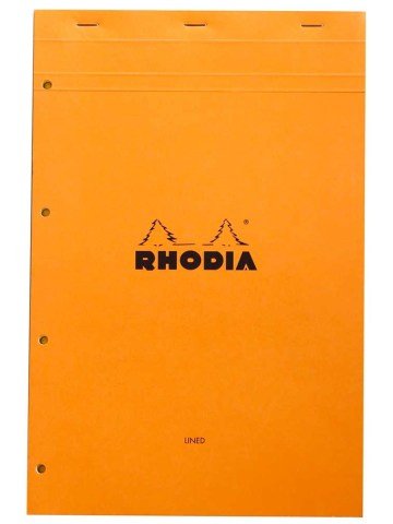 Rhodia A4+ Turuncu Kapak Çizgili Bloknot 80 Sayfa 21x31.8cm