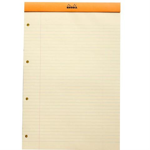 Rhodia A4+ Turuncu Kapak Çizgili Bloknot 80 Sayfa 21x31.8cm