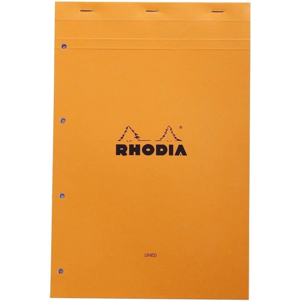 Rhodia A4+ Turuncu Kapak Çizgili Bloknot 80 Sayfa 21x31.8cm