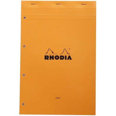 Rhodia A4+ Turuncu Kapak Çizgili Bloknot 80 Sayfa 21x31.8cm