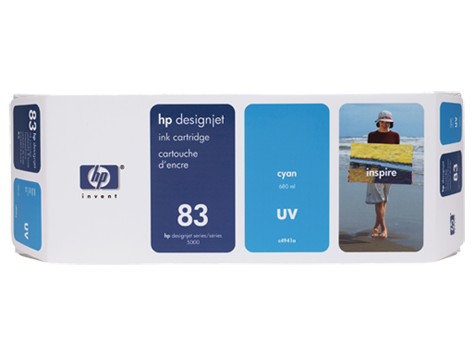 HP 83 680-ml Cyan DesignJet UV Ink Cartridge (C4941A)