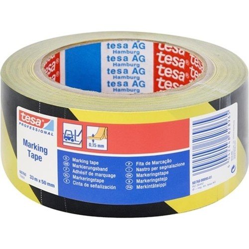 Tesa Yer İşaretleme Bandı 33x50 Sarı Siyah