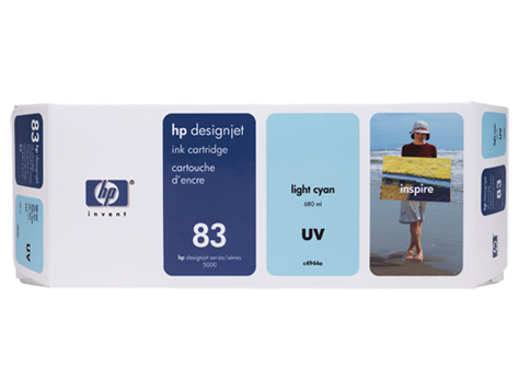 HP 83 680-ml Light Cyan DesignJet UV Ink Cartridge (C4944A)