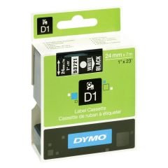 DYMO D1 Yedek Şerit 24 mm x 7 mt Siyah/Beyaz (53721) S0721010