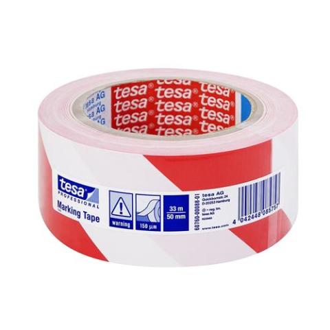 Tesa Yer İşaretleme Bandı 33x50 Kırmızı Beyaz