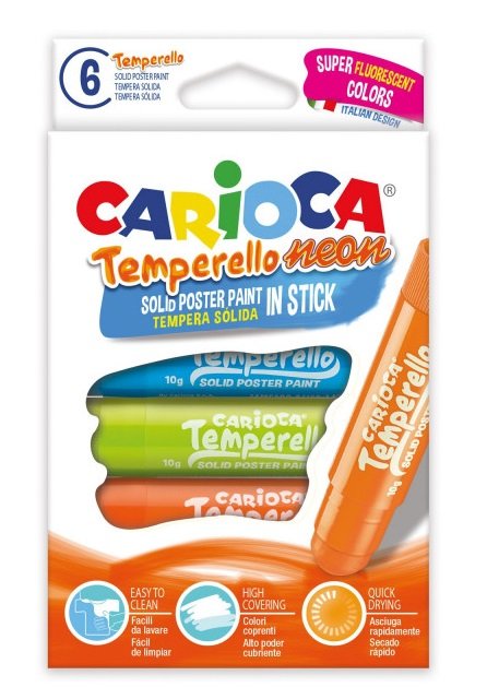 Carioca Temperello Stick Poster Boyama Kalemi Fosforlu 6 Renk