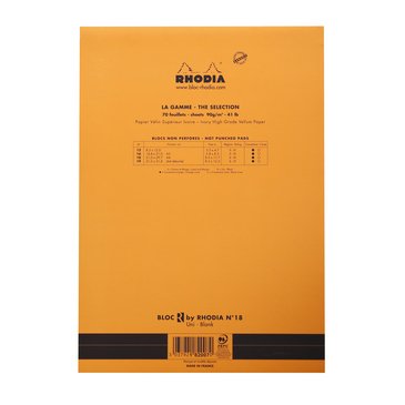 Rhodia A4 Turuncu Kapak Çizgisiz Bloknot 70 Sayfa