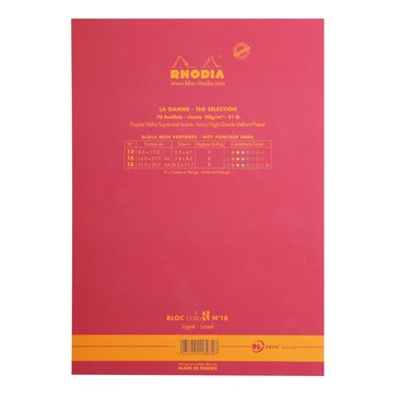 Rhodia A4 Rasperry Kapak Çizgili Bloknot 70 Sayfa
