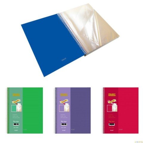 Notte Plastik Kapak Spiralli A4 Proje Defteri Kareli 80 Yaprak