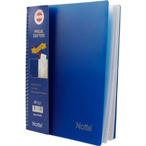 Notte Plastik Kapak Spiralli A4 Proje Defteri Kareli 80 Yaprak