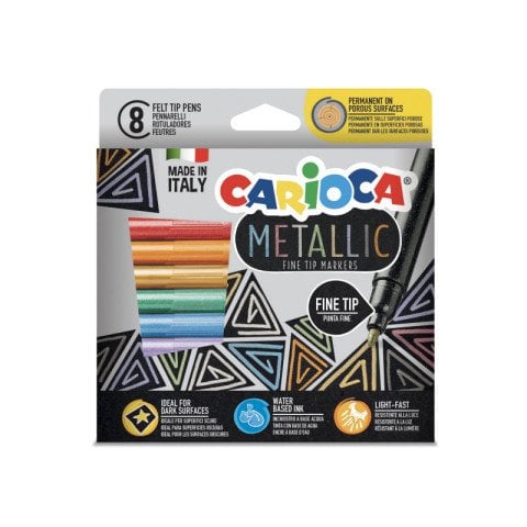Carioca Metalik Keçeli Boya Kalem Seti 8 Renk