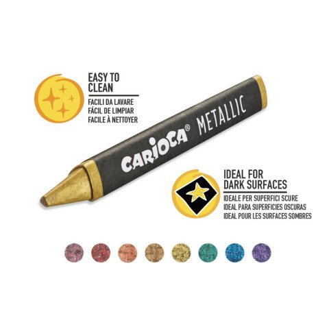 Carioca Metalik Wax Yıkanabilir Maxi Pastel Boya Kalem Seti 8 Renk