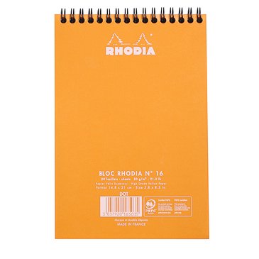 Rhodia A5 Turuncu Kapak Spiralli Dot Bloknot