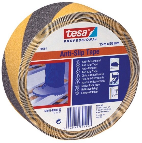 Tesa Merdiven Kaydırmaz Bandı 50mmx15m. Sarı Siyah