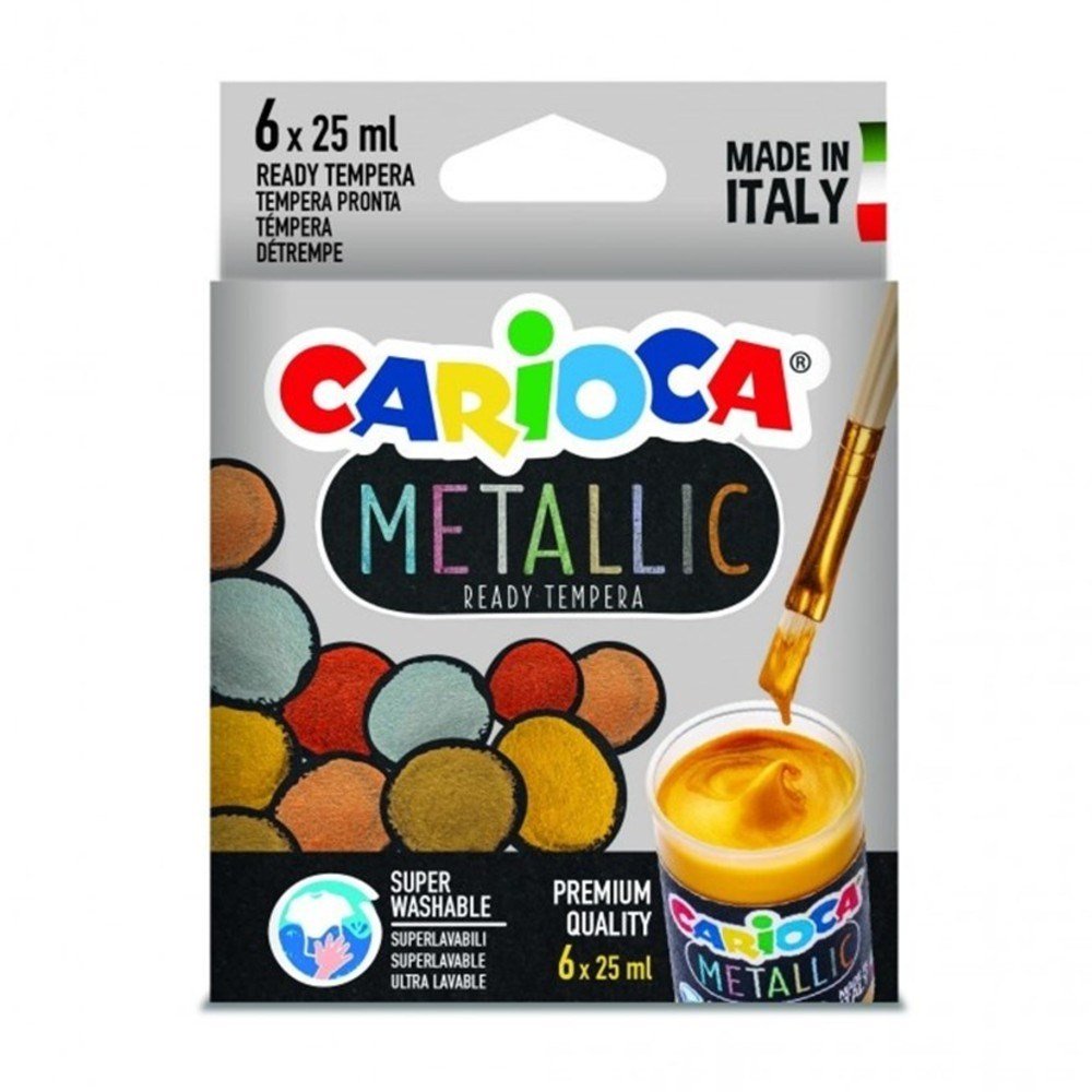 Carioca Tempera Metalik Yıkanabilir Suluboya 6 Renk