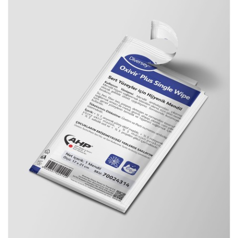 Diversey Oxivir Plus Single Wipe Sert Yüzeyler Için Temizleyici Hijyenik Mendil 30 'lu