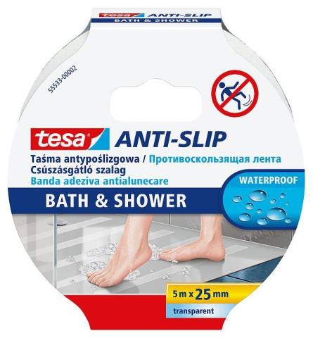Tesa Islak Zemin Kaydırmaz Bandı 25mmx5m Şeffaf