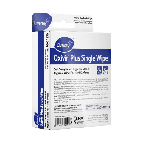 Diversey Oxivir Plus Single Wipe Sert Yüzeyler Için Temizleyici Hijyenik Mendil 10 'lu