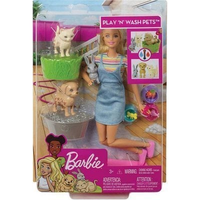 Barbie ve Hayvanları Banyo Eğlencesinde Oyun Seti