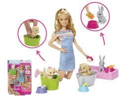 Barbie ve Hayvanları Banyo Eğlencesinde Oyun Seti