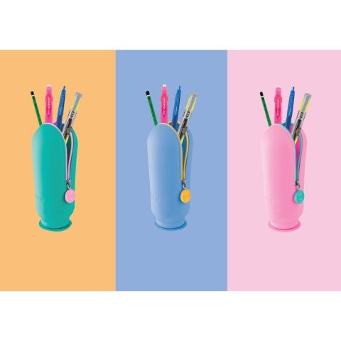Serve Hoop Vakumlu Silikon Kalem Çantası Şeker Pembe