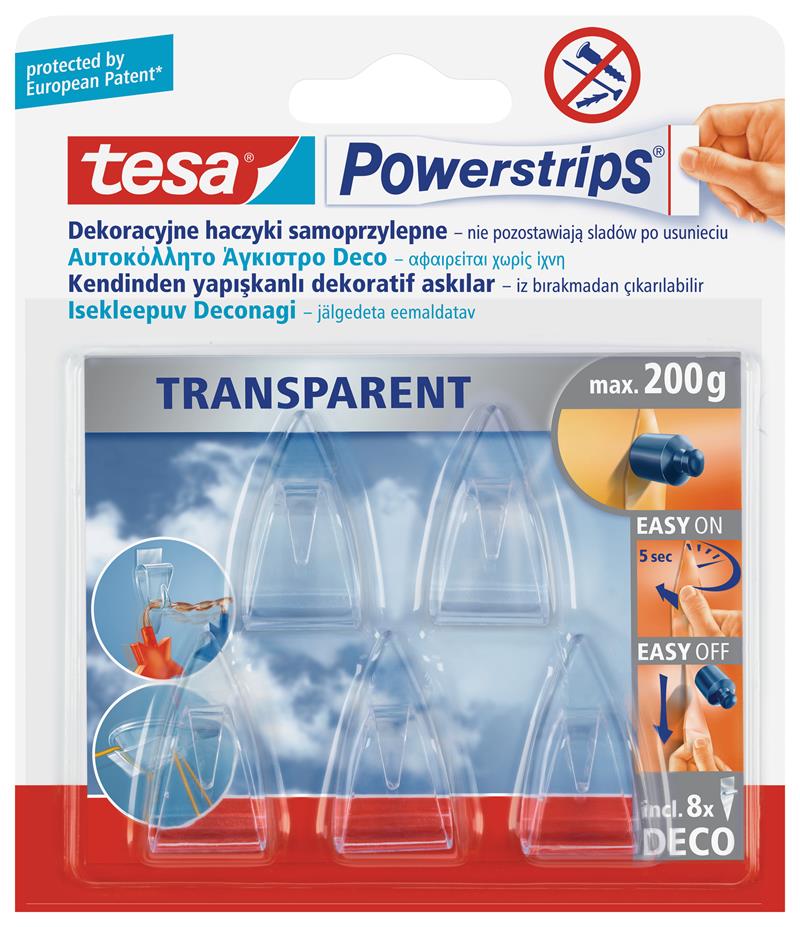 Tesa Kendinden Yapışkanlı Dekoratif Şeffaf Askı