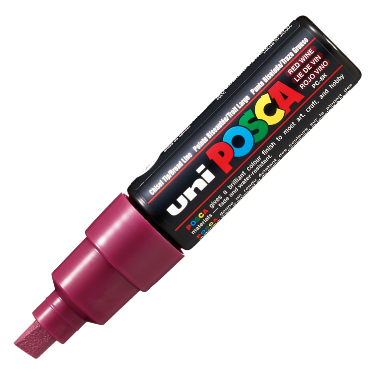 Uni POSCA 8.0 Su Bazlı Poster Markörü Şarap Kırmızı