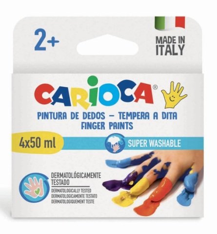 Carioca Yıkanabilir Bebek Parmak Boyası 4 Renk