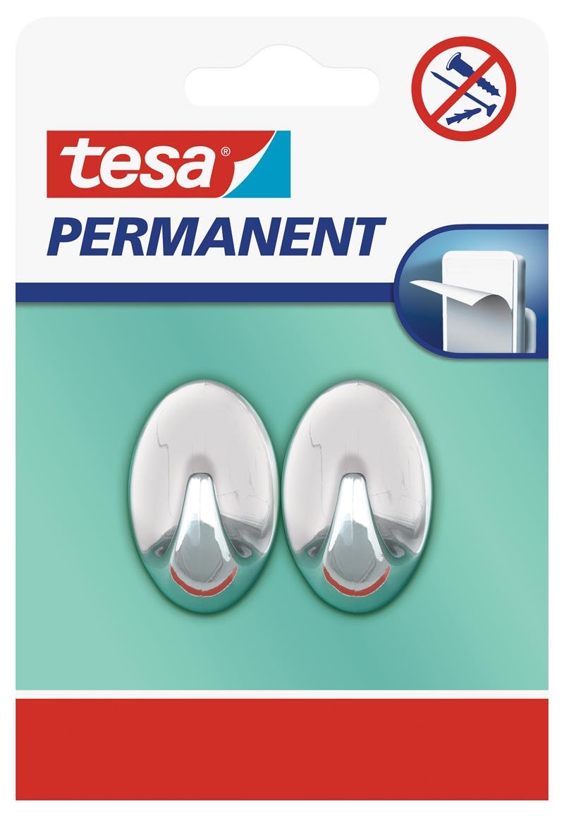 Tesa Kendinden Yapışkanlı Oval Küçük Beyaz Askı