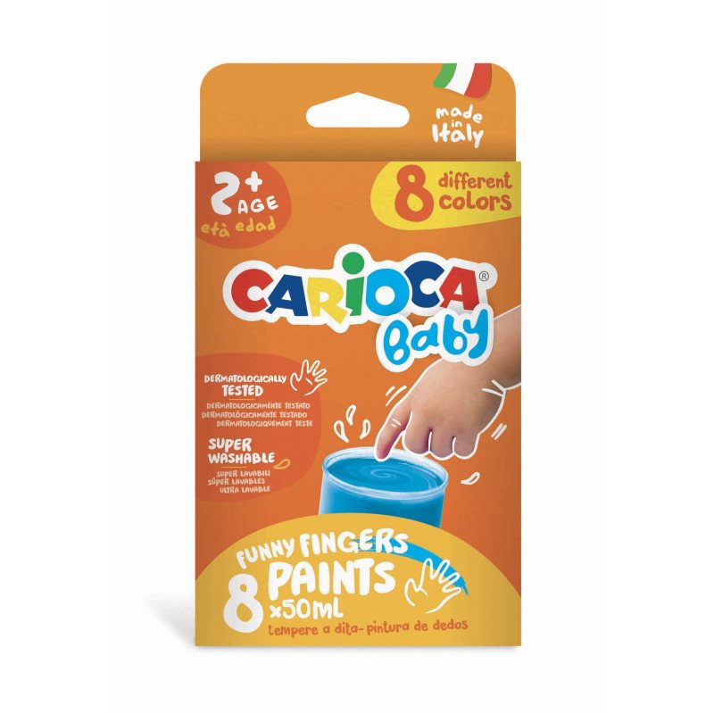 Carioca Yıkanabilir Bebek Parmak Boyası 8 Renk