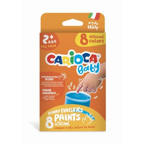 Carioca Yıkanabilir Bebek Parmak Boyası 8 Renk
