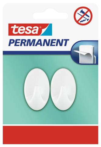 Tesa Kendinden Yapışkanlı Permanent Oval Küçük Beyaz Askı