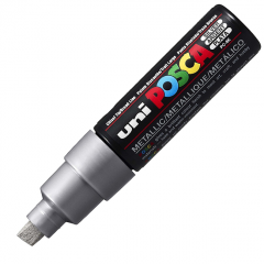 Uni POSCA 8.0 Su Bazlı Poster Markörü Gümüş