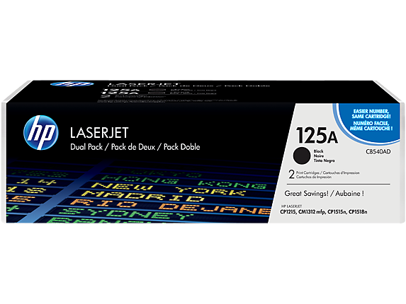 HP 125A 2'li Paket Siyah Orijinal LaserJet Toner Kartuşları (CB540AD)