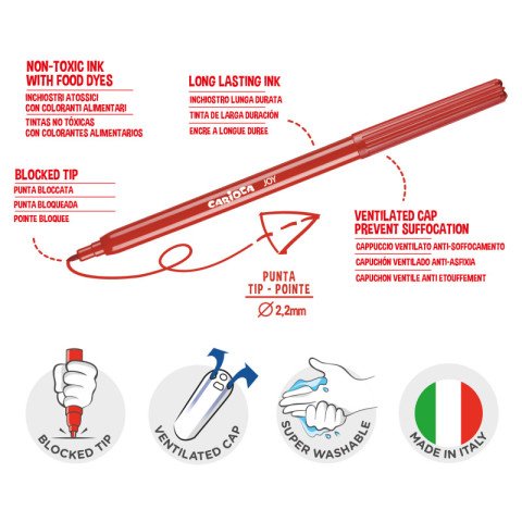 Carioca Joy Süper Yıkanabilir Keçeli Boya Kalem Seti 60 Renk