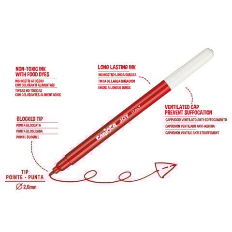 Carioca Joy Süper Yıkanabilir Keçeli Boya Kalem Seti 60 Renk