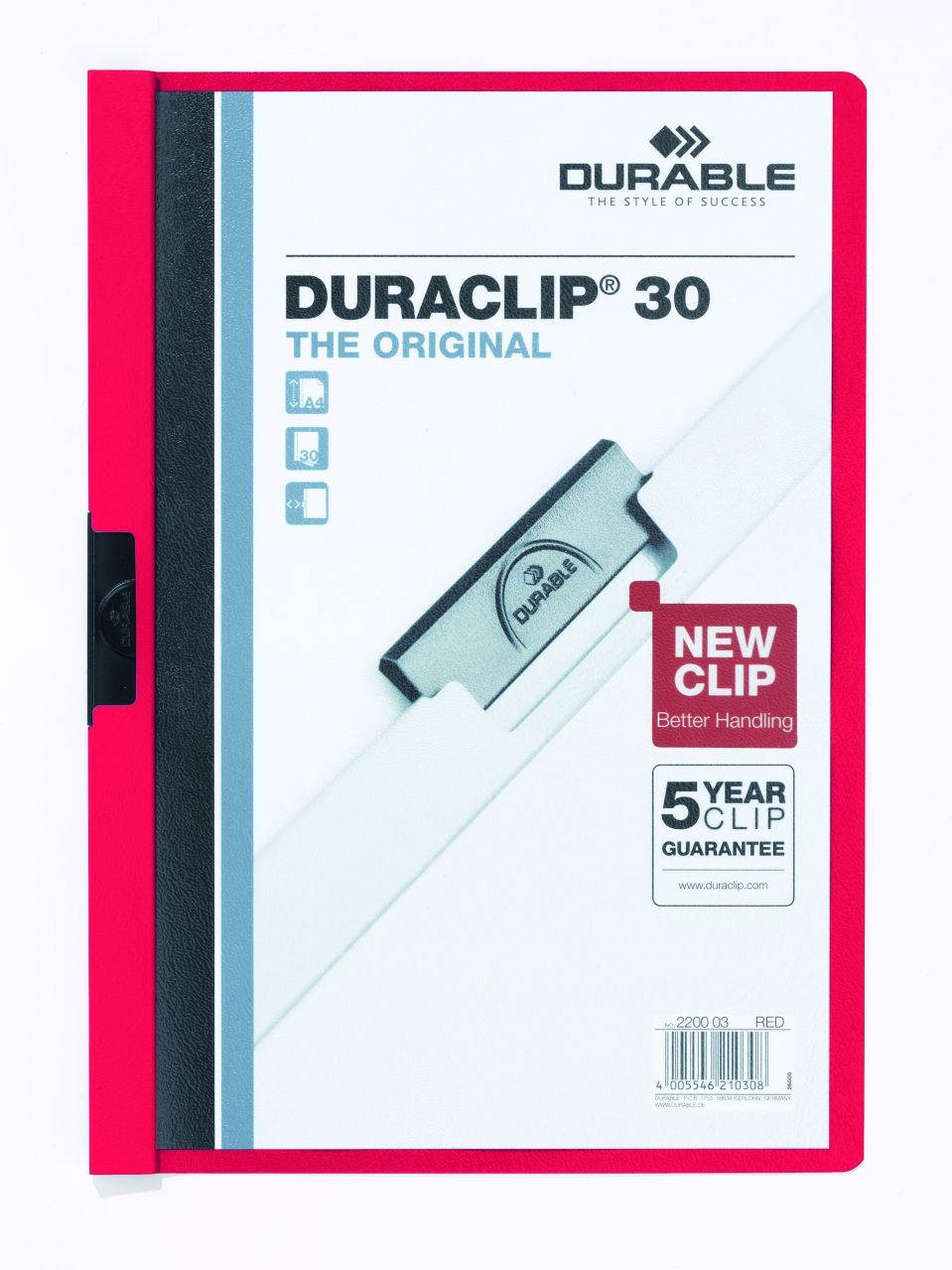 Durable Duraclip Original 30 Sayfa Kapasiteli - Kırmızı