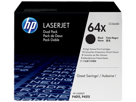 HP 64X 2-pack High Yield Black Original LaserJet Toner Cartridges (CC364XD)