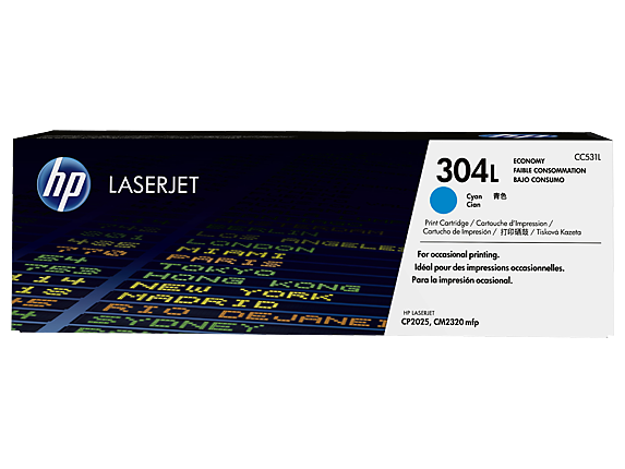 HP 304L Economy Cyan Original LaserJet Toner Cartridge (CC531L)