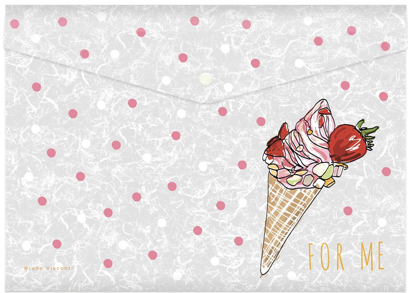 Bruno Visconti Çıtçıtlı Zarf Dosya A4 Ice Cream