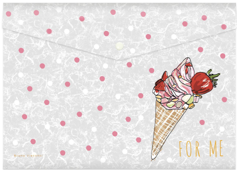 Bruno Visconti Çıtçıtlı Zarf Dosya A4 Ice Cream