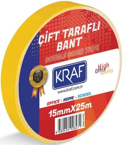 Kraf Çift Taraflı Bant 15mmx25m