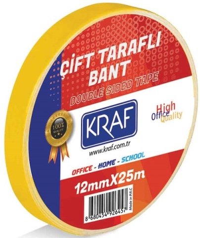 Kraf Çift Taraflı Bant 12mmx25m