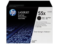 HP 55X 2'li Paket Yüksek Kapasiteli Siyah Orijinal LaserJet Toner Kartuşları (CE255XD)