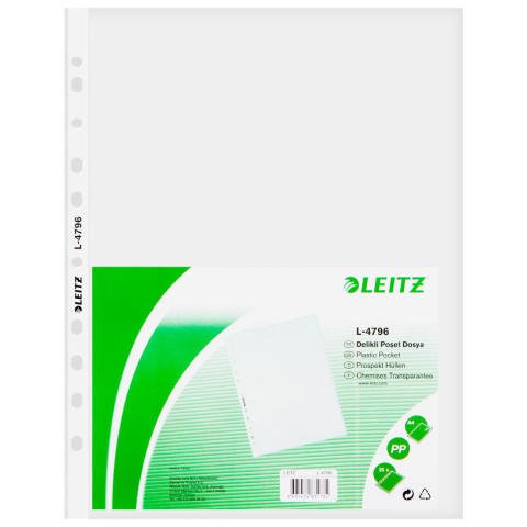 Leitz 4796 Poşet Dosya A4 11 Delikli (100 Adet) Buzlu