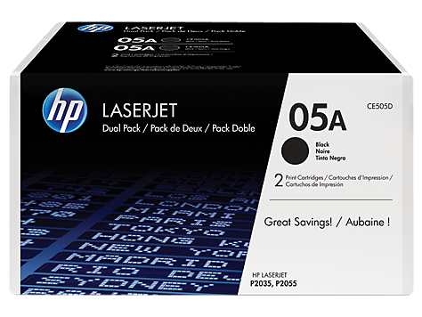 HP 05A 2-pack Black Original LaserJet Toner Cartridges (CE505D)
