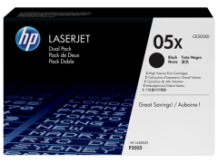 HP 05X 2-pack High Yield Black Original LaserJet Toner Cartridges (CE505XD)