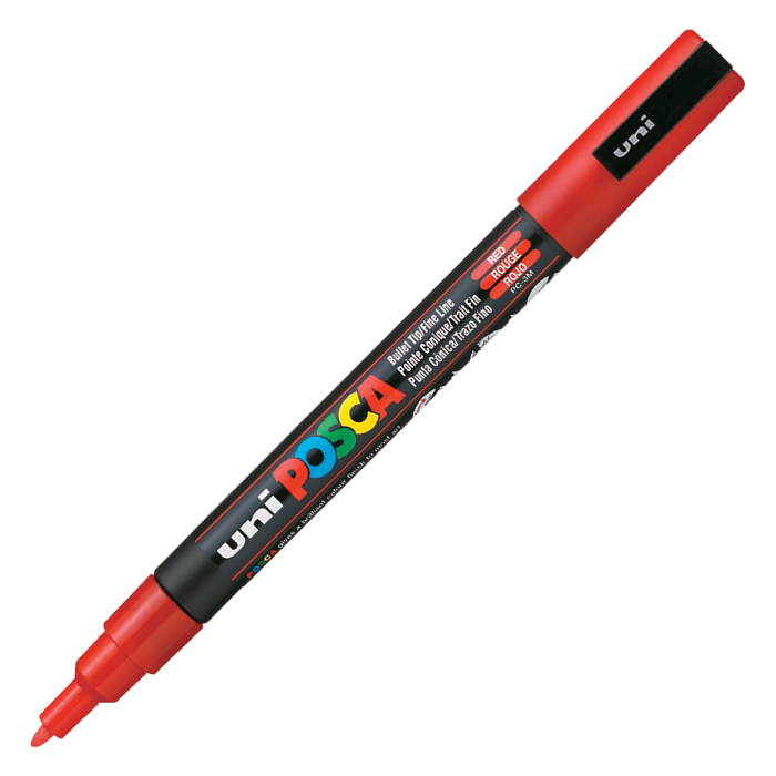 Uni POSCA 0.9-1.3 Su Bazlı Poster Markörü Kırmızı
